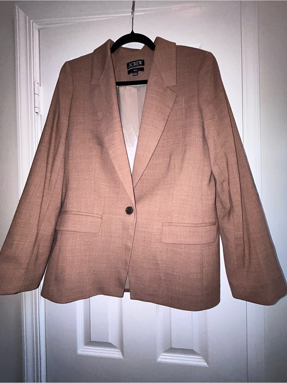 J. Crew Women's Willa Tan Tailored Italian Virgin Wool Blazer Size 6 Nova Fides